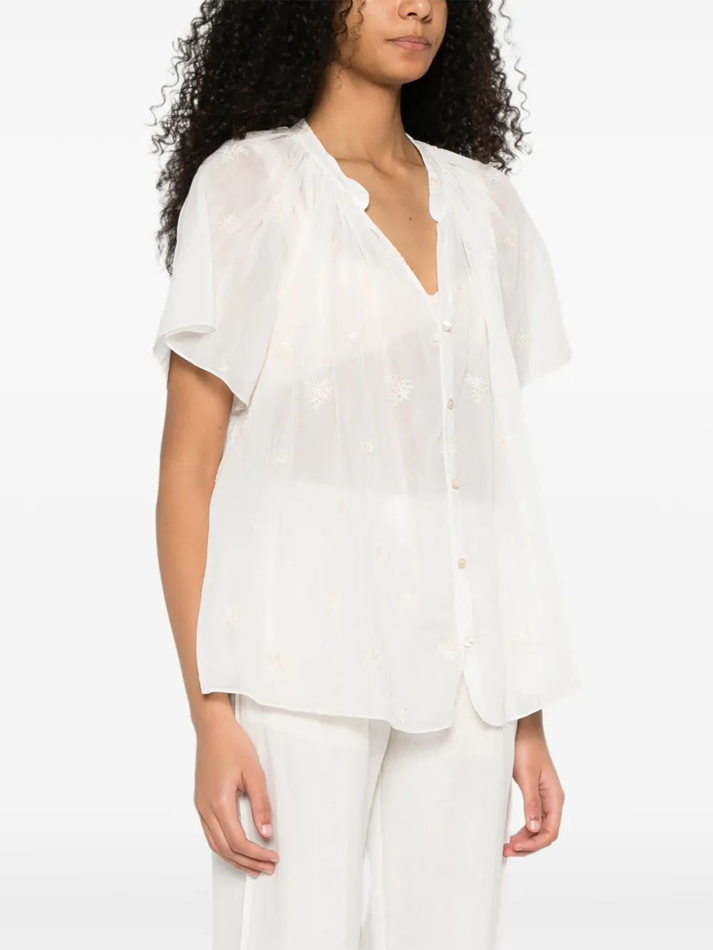  Forte Forte Buttoned Floral Shirt - White 