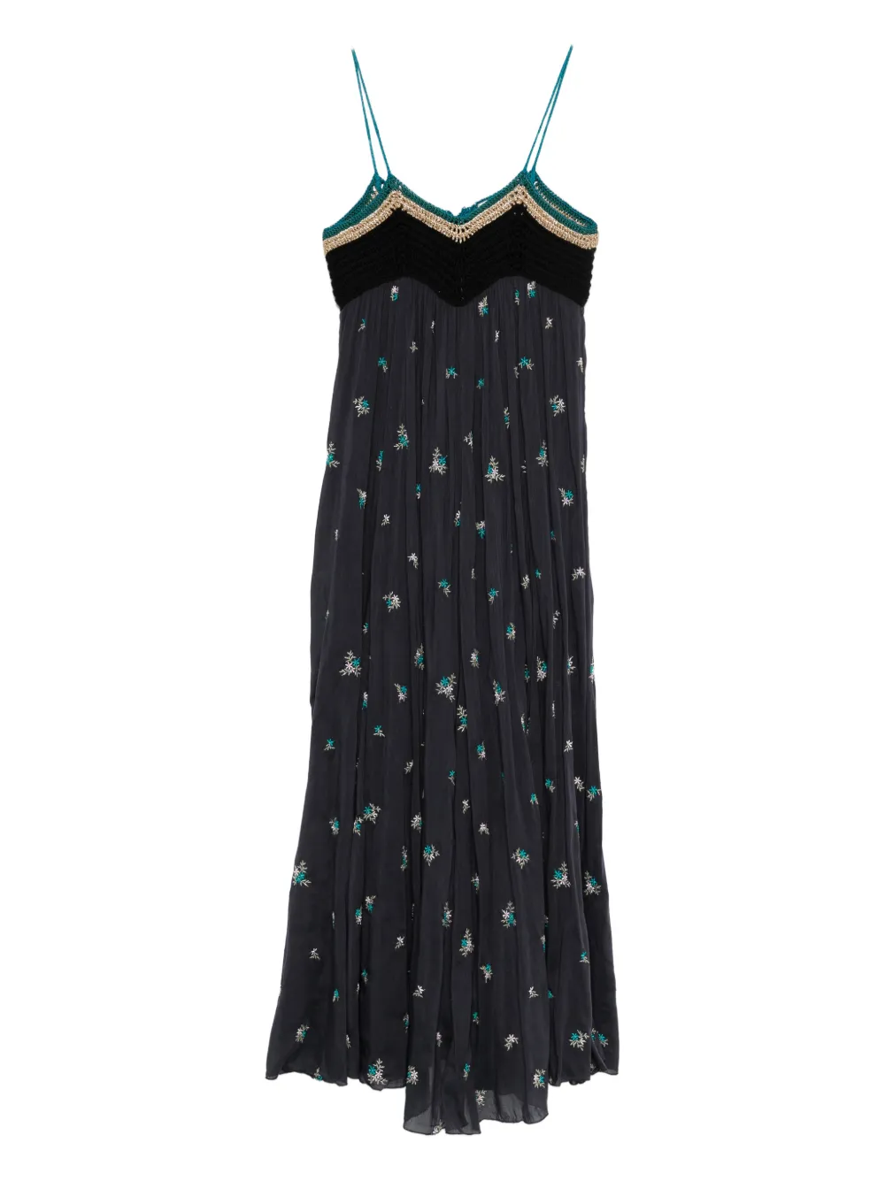 Forte Forte Abito in maglia a fiori - Nero