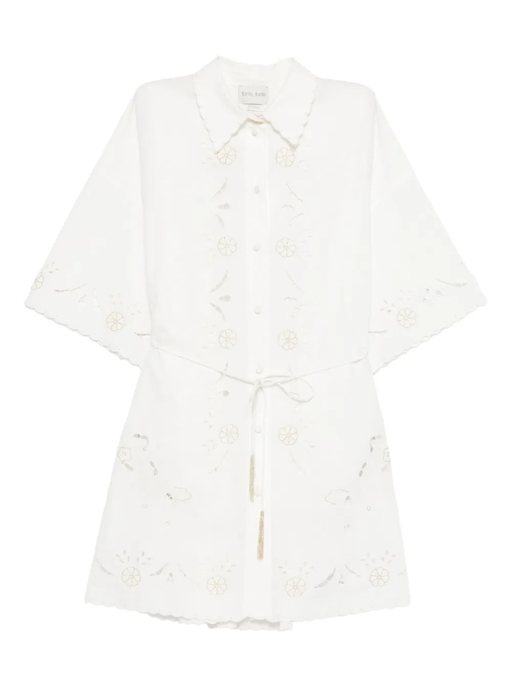 Forte Forte floral embroidered dress - White
