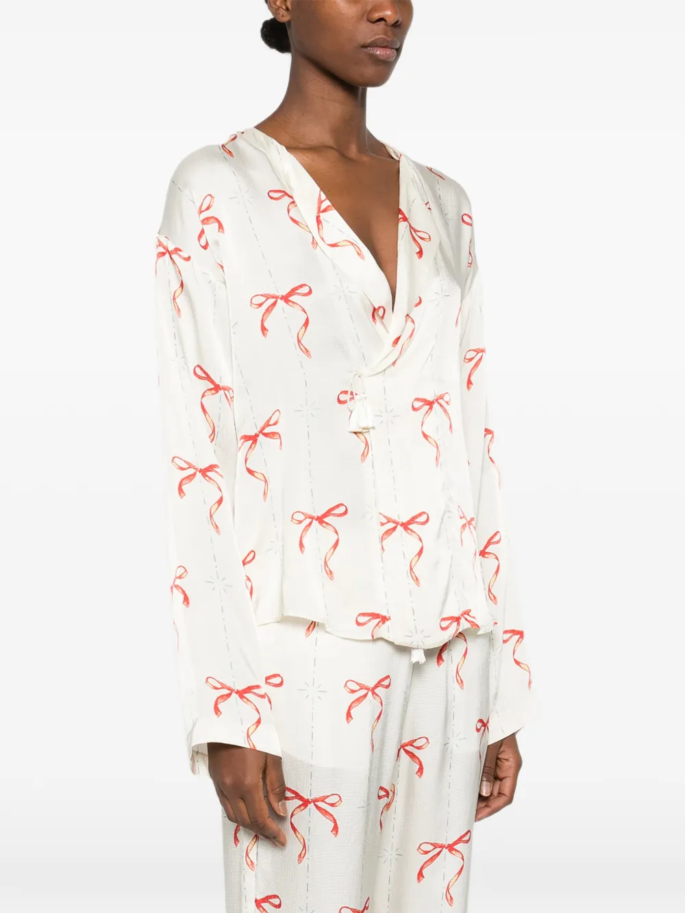  Forte Forte Bow-print Shirt - White 