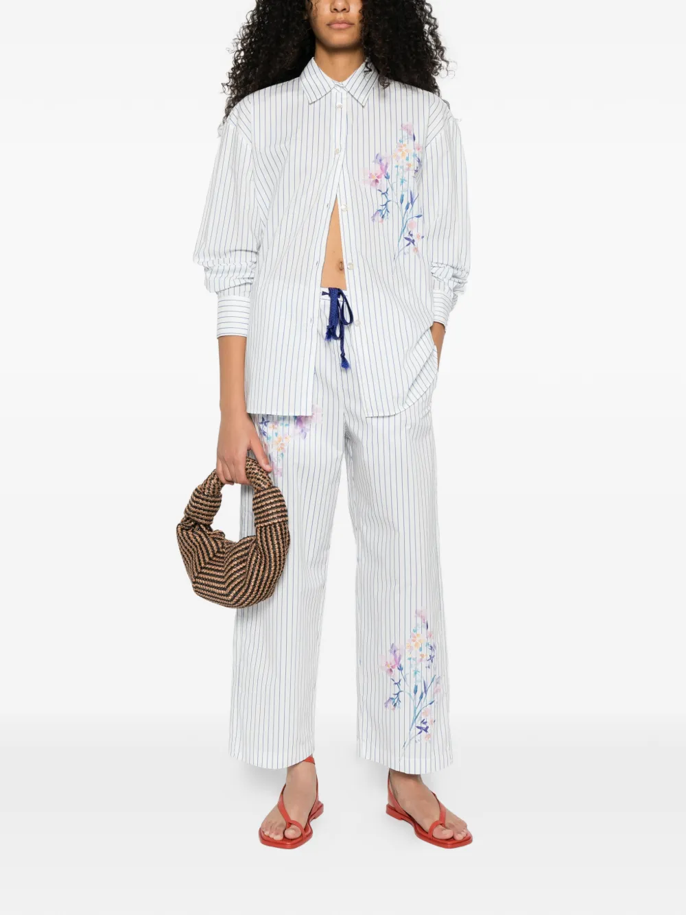  Forte Forte Striped Floral Shirt - White 