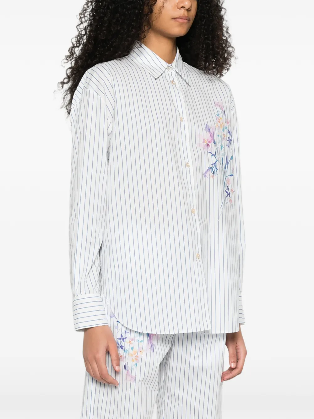  Forte Forte Striped Floral Shirt - White 