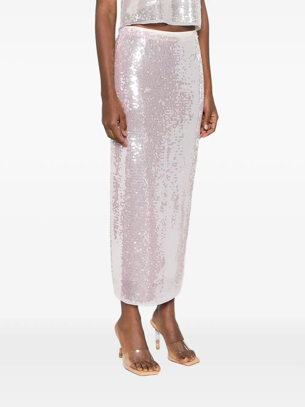 Forte Midi-rok met pailletten Roze
