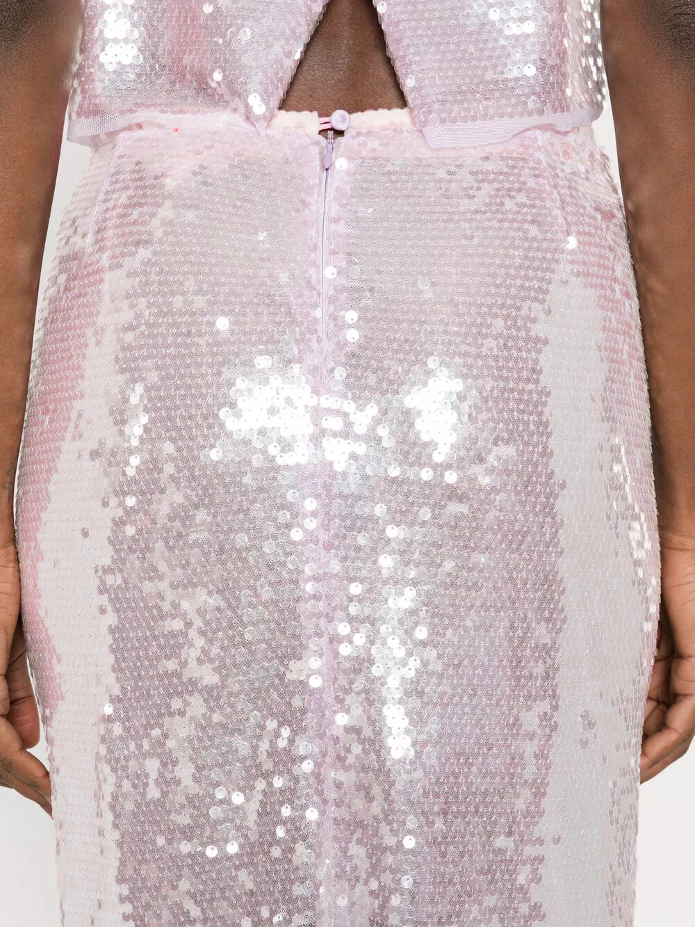 Forte Midi-rok met pailletten Roze