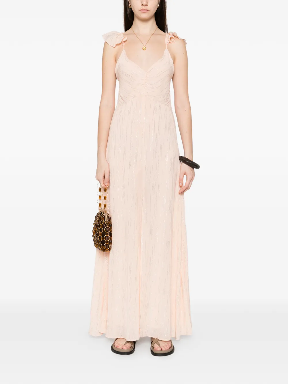 Forte Maxi-jurk met ruches Roze