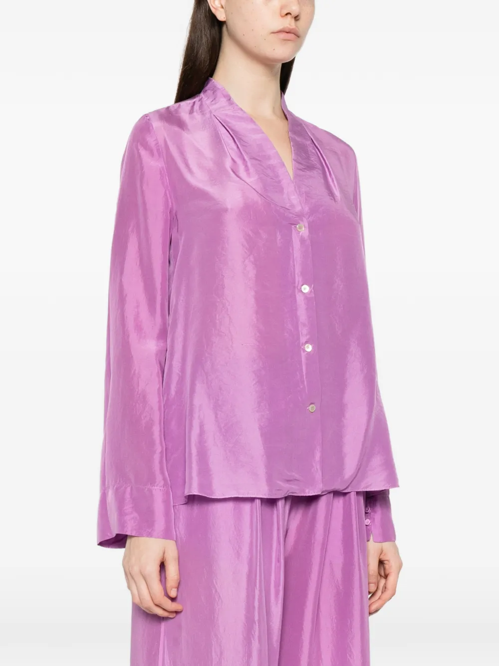  Forte Forte V-neck Buttoned Shirt - Pink 