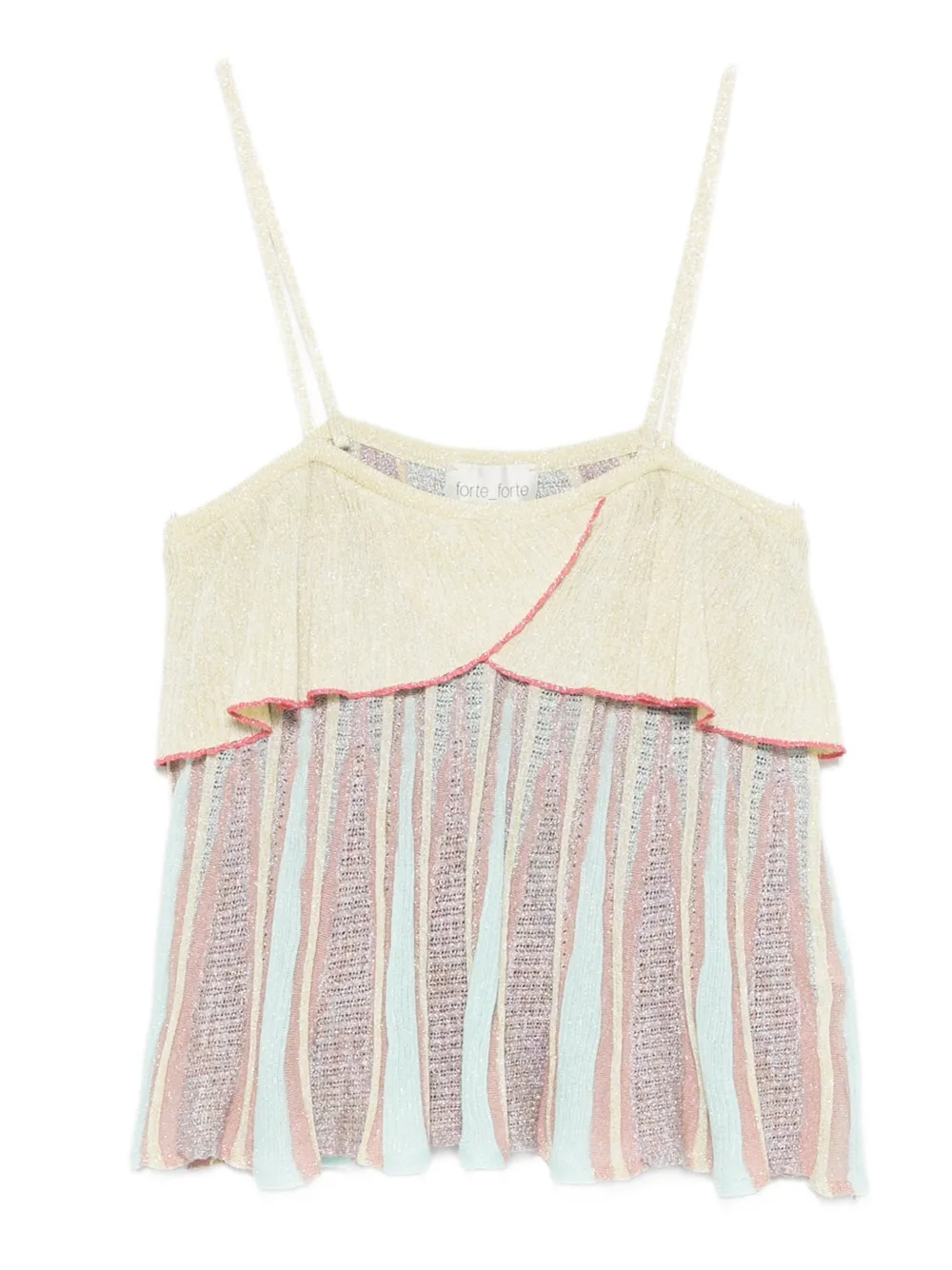 Forte Forte Top a righe con ruches - Toni neutri