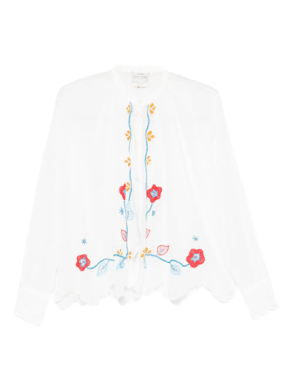 Forte Forte floral embroidered shirt - White