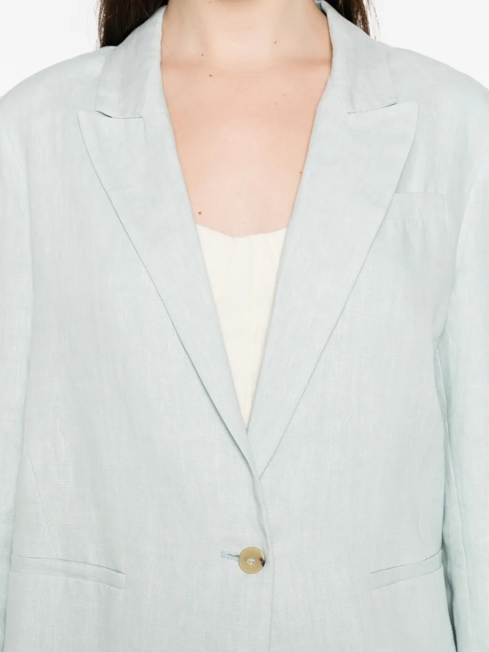 Forte Chic blazer met enkele rij knopen Blauw
