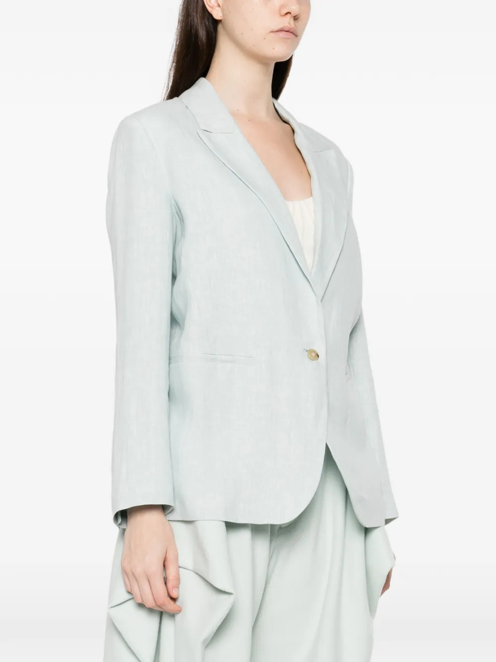Forte Chic blazer met enkele rij knopen Blauw