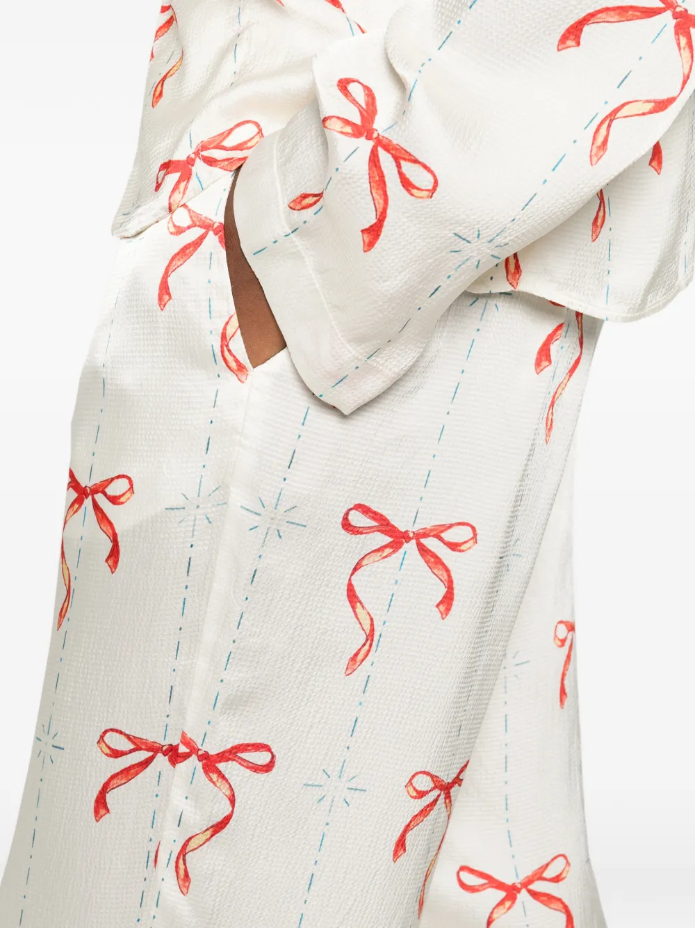 Forte Le Noeud d'Argent broek met trekkoord en print Beige