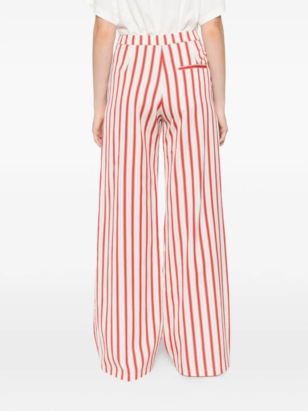 Forte Gestreepte broek Wit