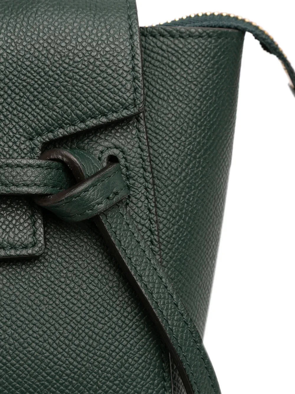 Pre-owned Celine 2020 Pico Grained Calfskin Belt Bag Satchel In Green