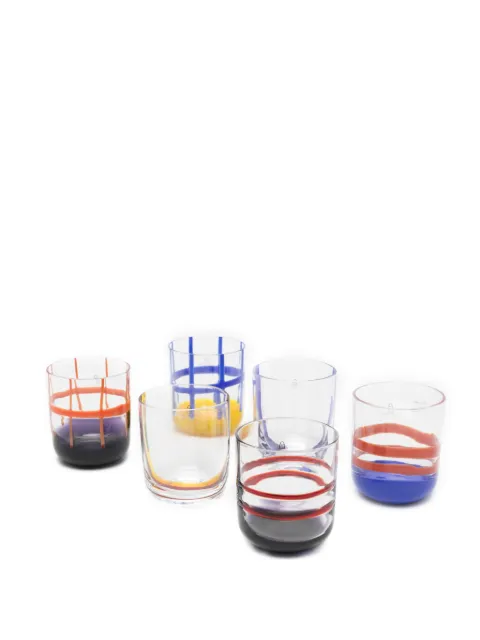 Ichendorf Milano mouth-blown striped glasses (pack of six)