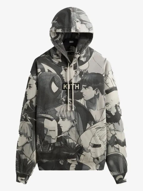 KITH x Marvel vs. Capcom hættetrøje med tryk