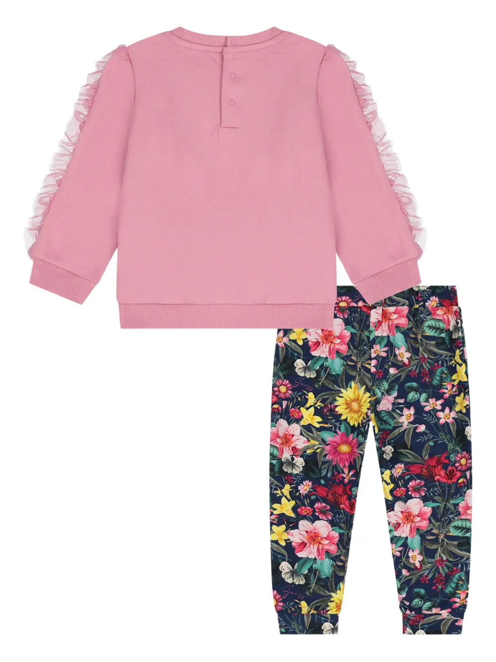 guess kids Gerüschter Jogginganzug mit Blumenmotiv (2er-Set) | Klassischer Jogginganzug | Image 2