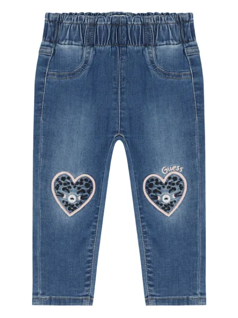 guess kids heart-detail jeans