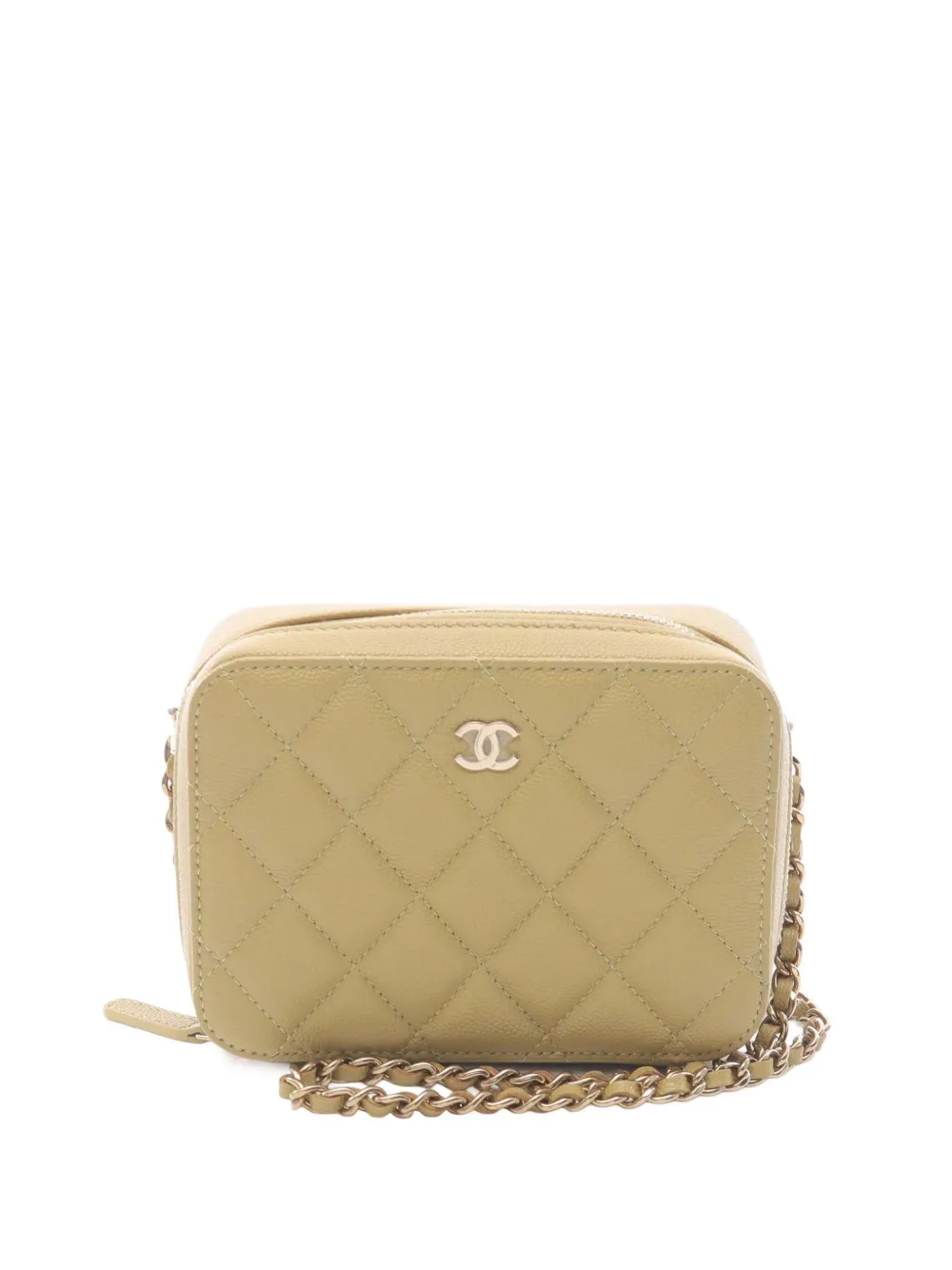 CHANEL Pre-Owned 2021-2025 CC Quilted Caviar Camera Bag crossbody bag - Marrone