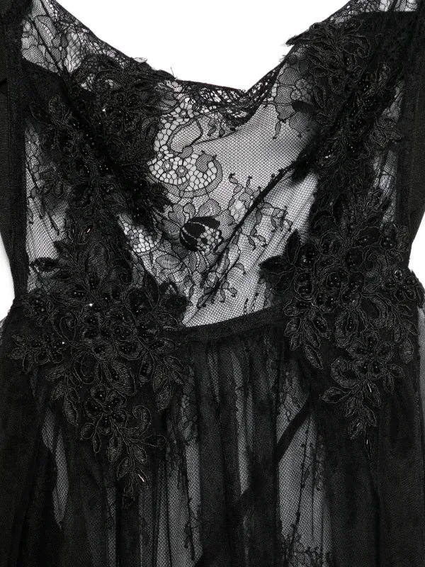 Alchemy floral-lace Maxi Dress | Black | FARFETCH JO