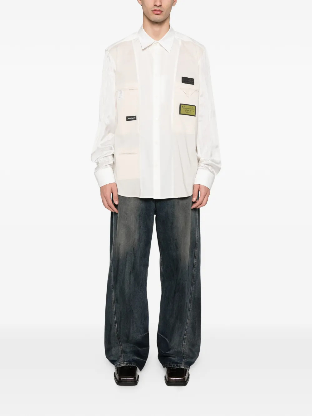 MM6 Maison Margiela long-sleeved shirt - Wit