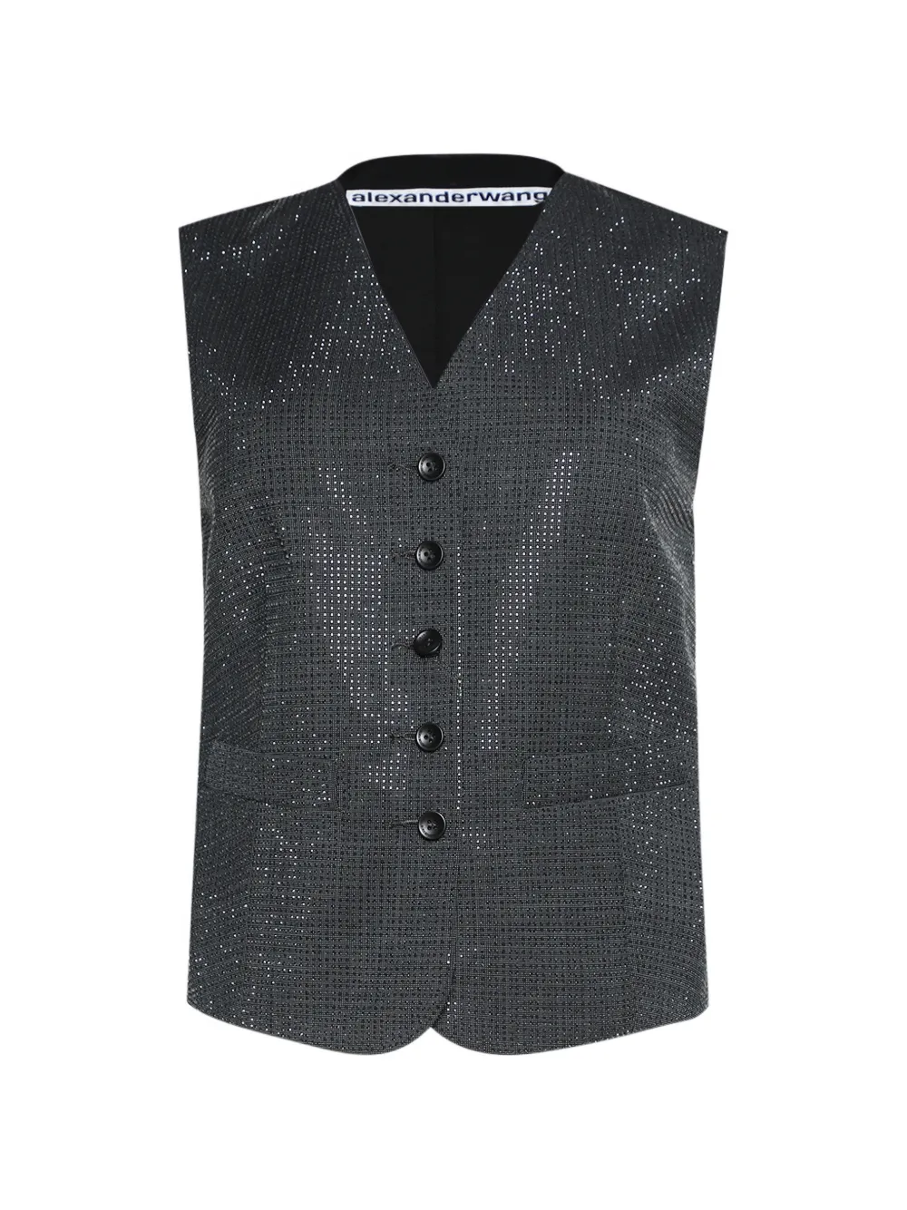 Alexander Wang buttoned v-neck top - Grau