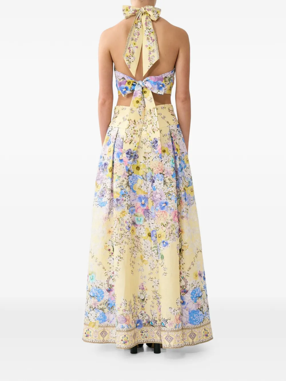  Camilla Falda Con Estampado Floral - Amarillo 