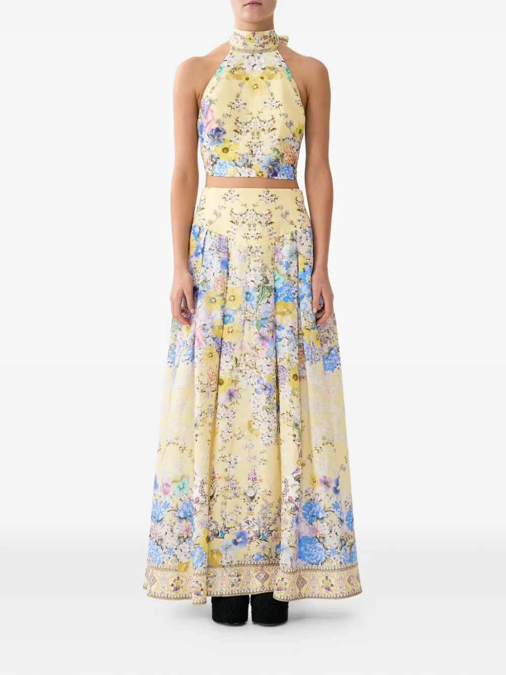  Camilla Falda Con Estampado Floral - Amarillo 