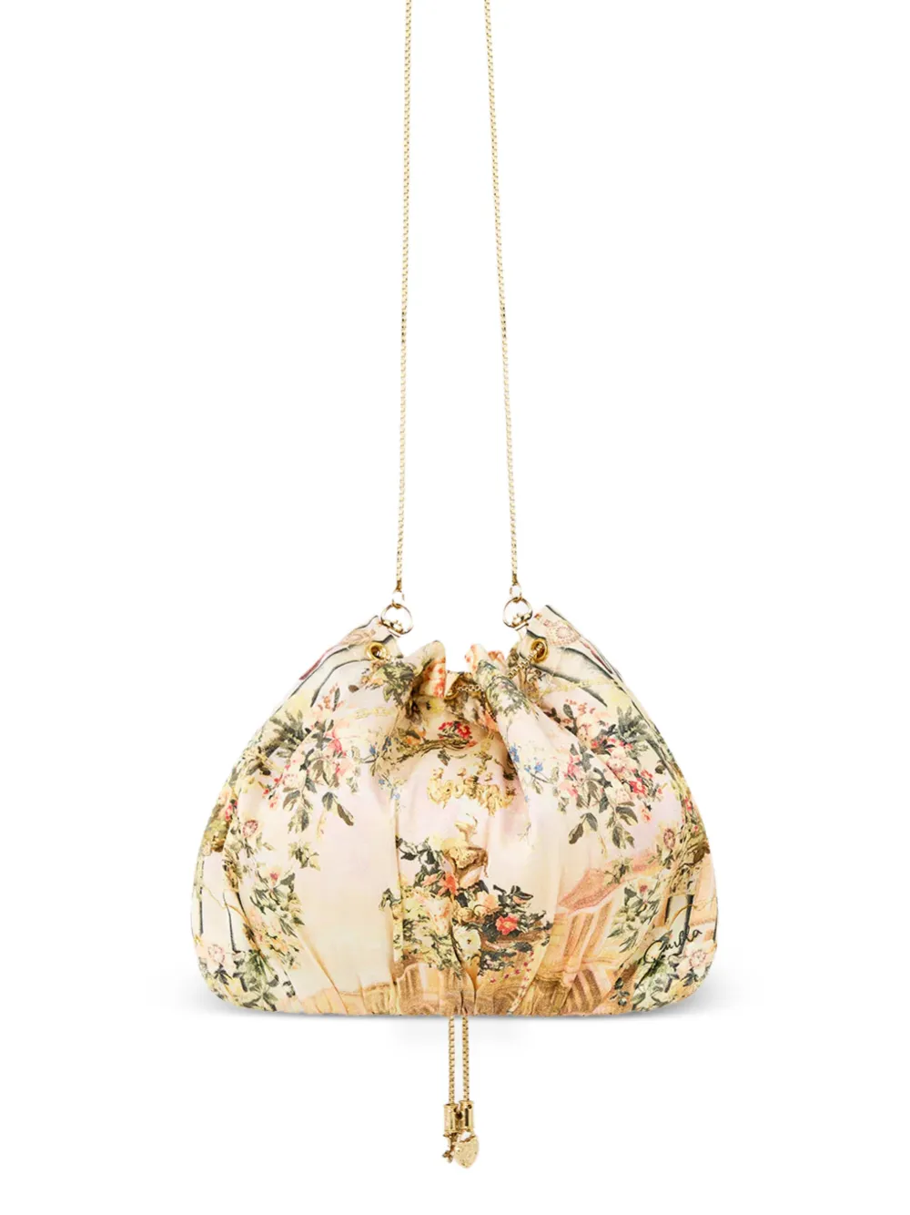 Camilla Crossbodytas met bloemenprint en kralen Beige