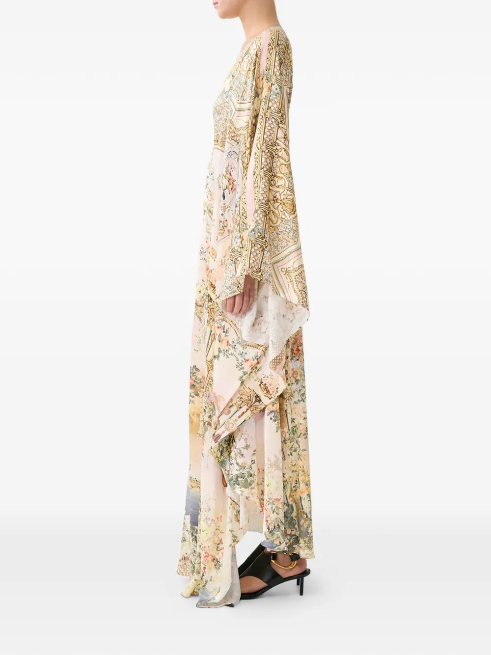 Camilla Maxi-jurk met bloemenprint Beige