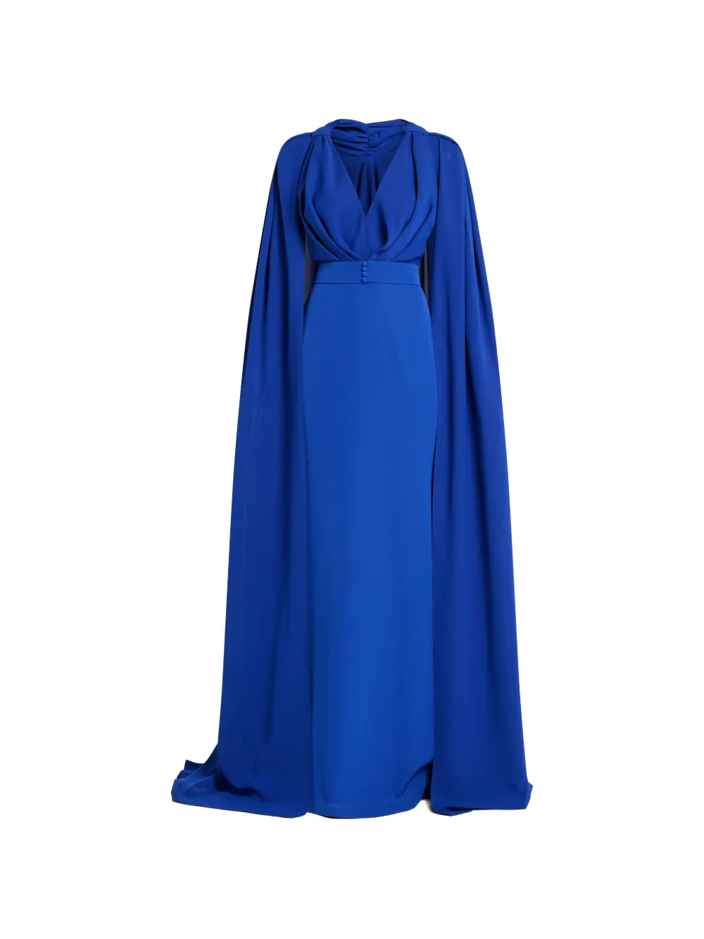 Rhea Costa V-neck cape dress - Blu