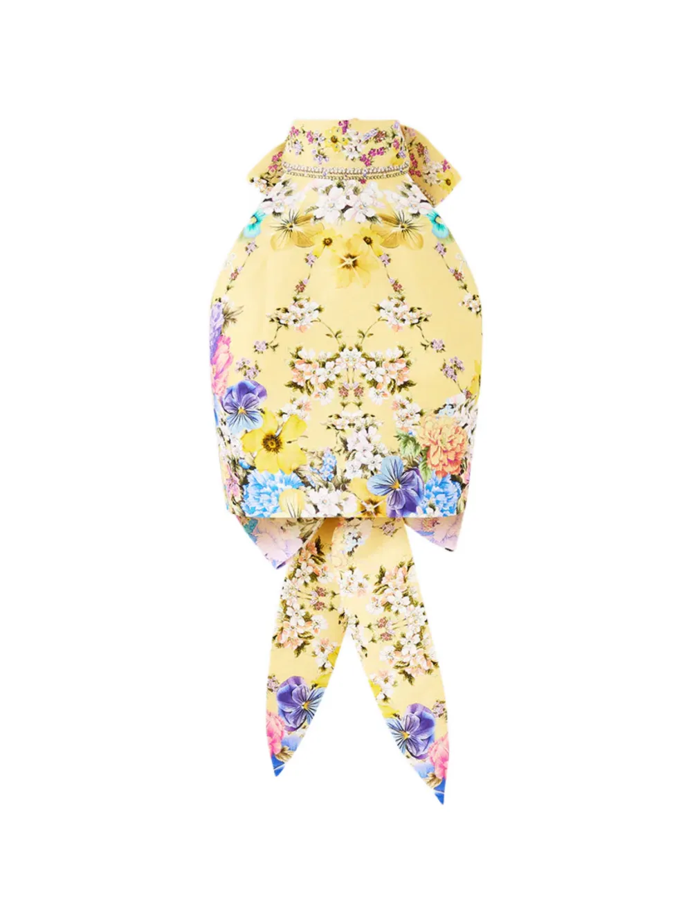 Camilla floral halterneck top - Giallo