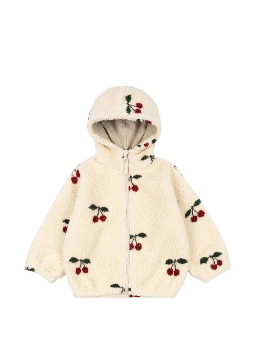 Konges Sløjd hooded cherry-print jacket - Toni neutri