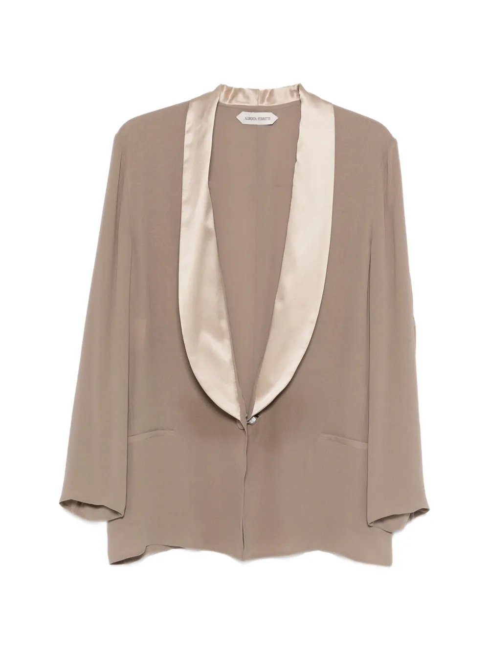 Alberta Ferretti shawl-lapel single-button blazer - Toni neutri