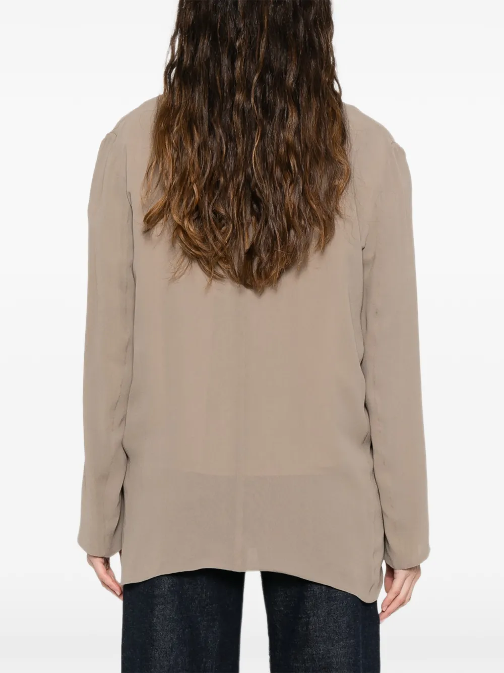Shawl-Lapel Single-Button Blazer