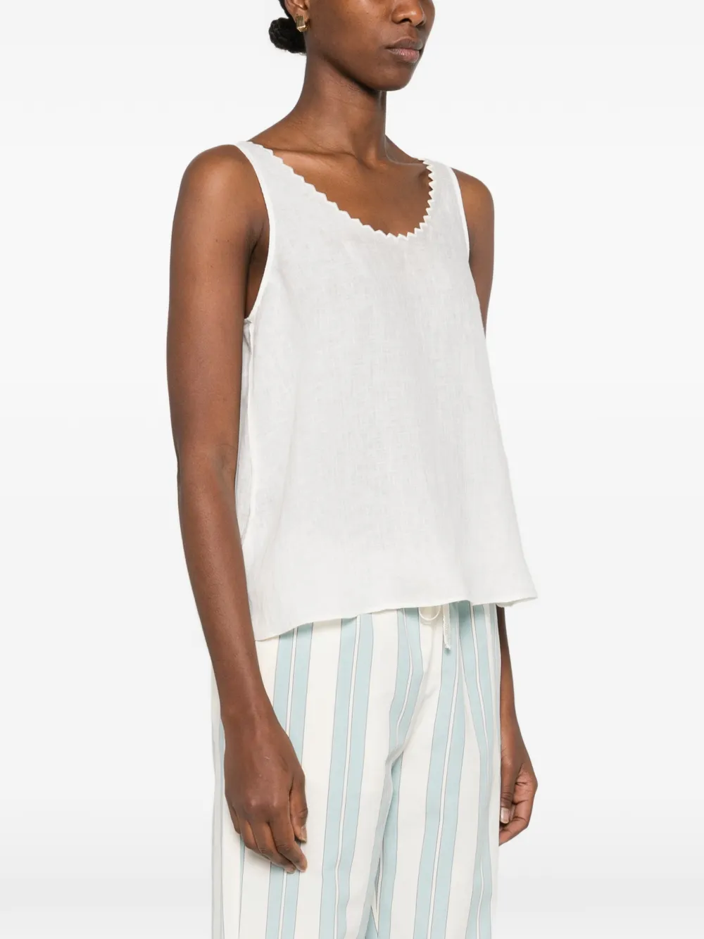  Forte Forte Scallop-trim Top - White 
