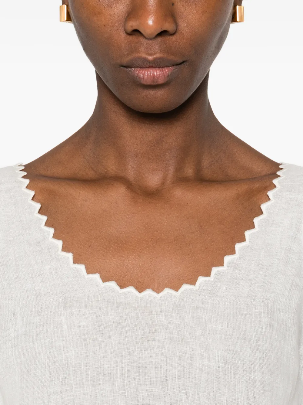 Forte Top met gewelfde afwerking Wit