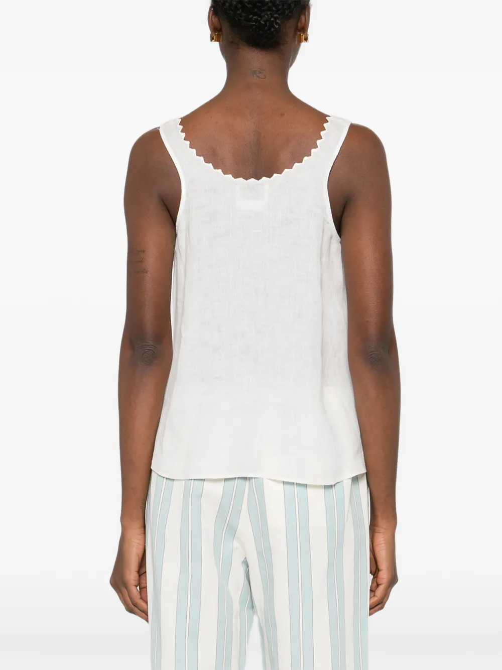 Forte Top met gewelfde afwerking Wit
