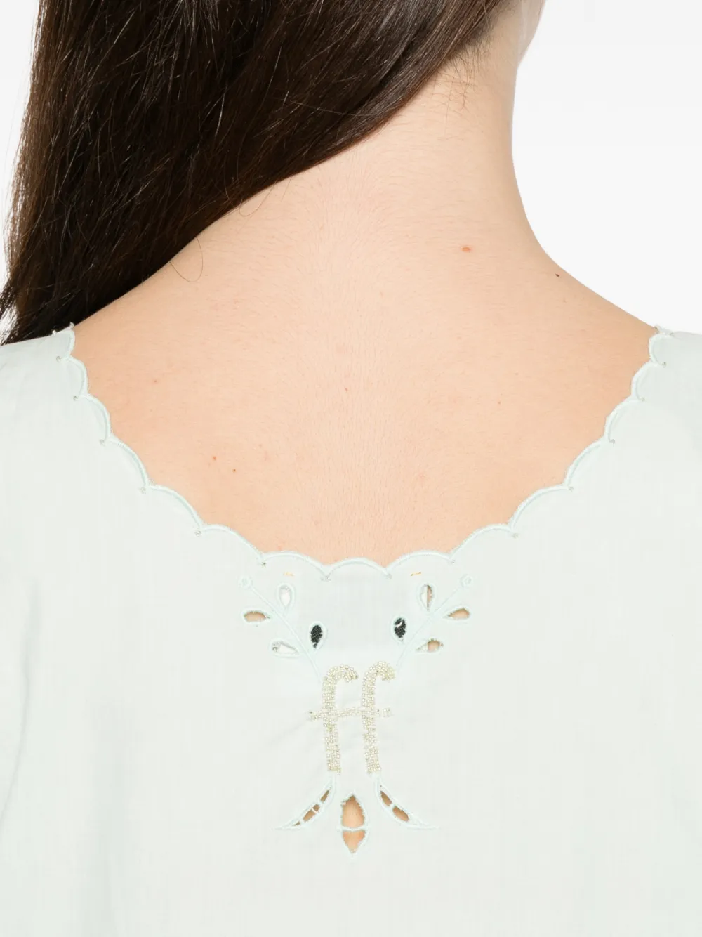 Forte Gewelfde top met bloemen Groen