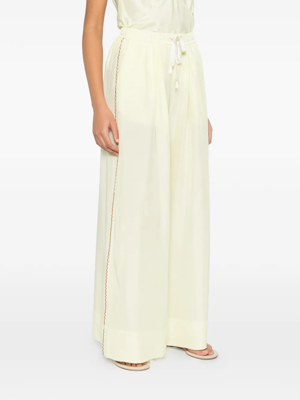 Forte Gewelfde broek met trekkoord Beige
