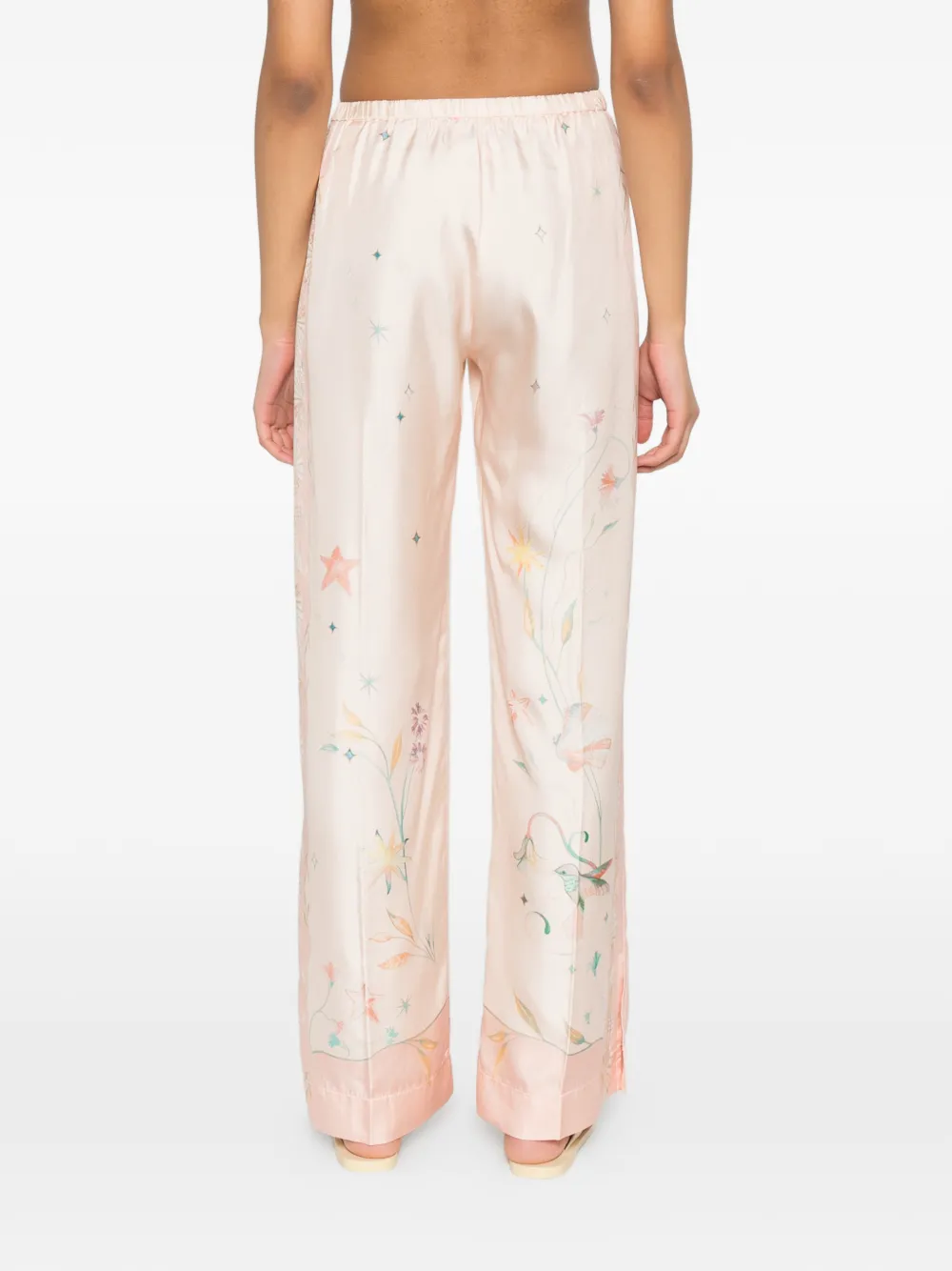 Forte Broek met bloemenprint Beige