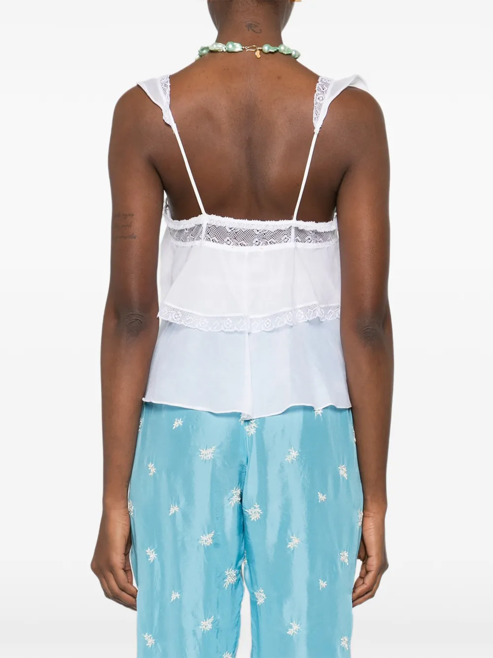 Ruffle Lace Trim Top