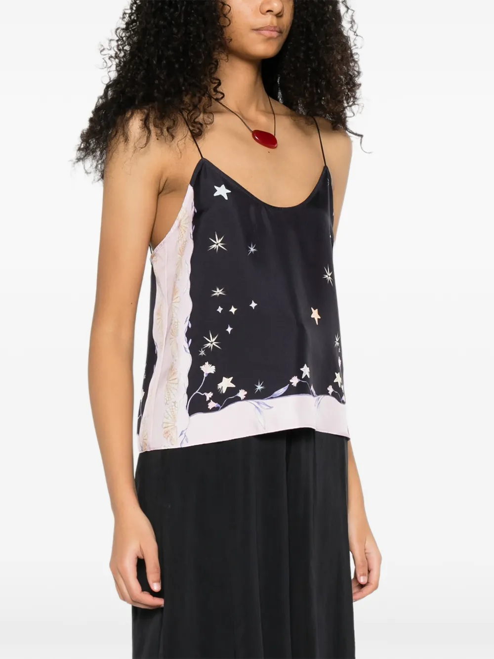  Forte Forte Star-print Strap Top - Black 