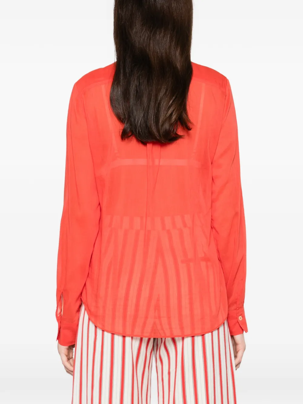 Forte Voile henley blouse Rood