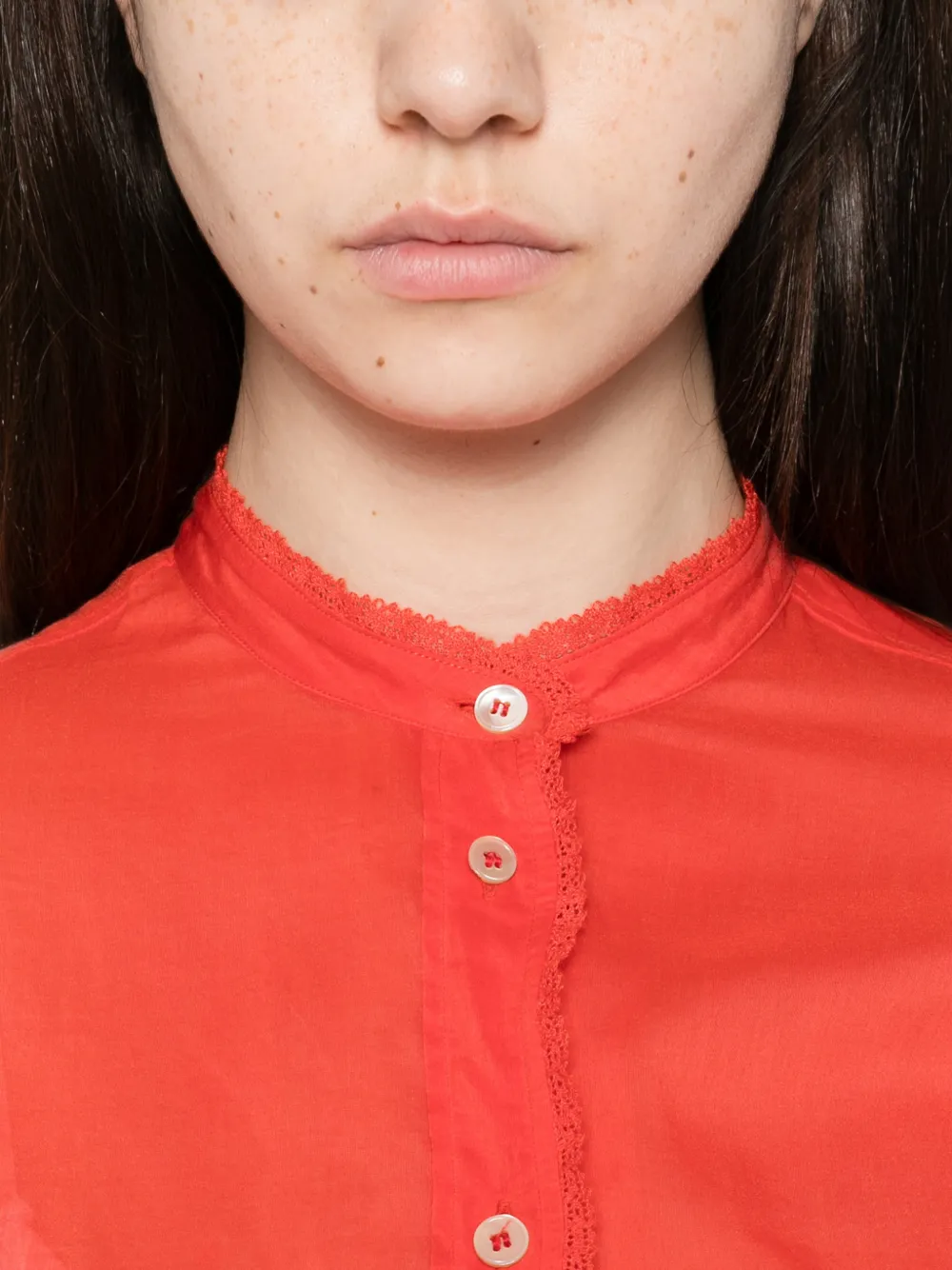 Forte Voile henley blouse Rood