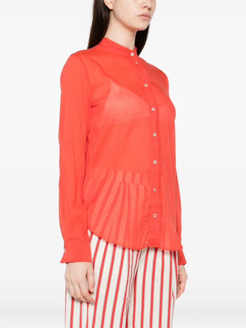 Forte Voile henley blouse Rood