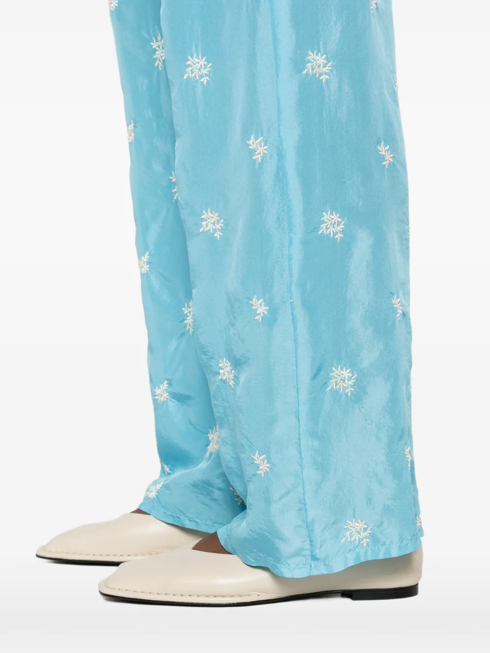 Forte Broek met borduurwerk Blauw