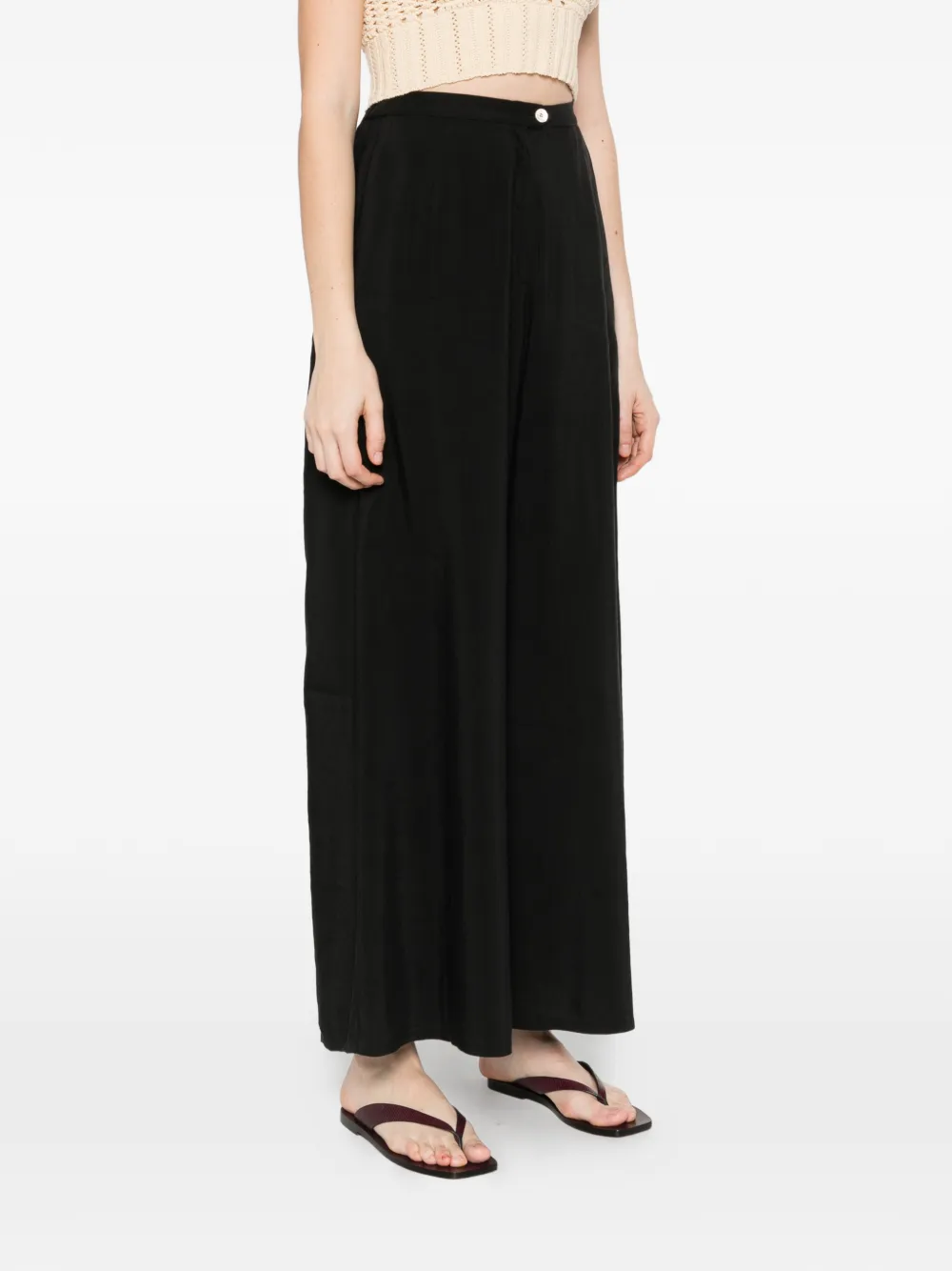  Forte Forte Button Pleated Trousers - Black 