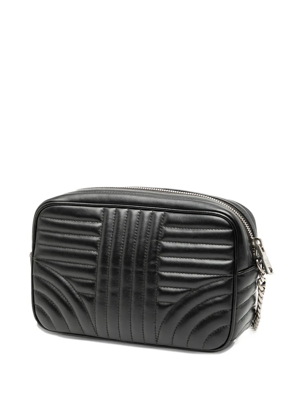 Pre-owned Prada 2010-2020 Soft Calfskin Diagramme Camera Bag Crossbody Bag In Black