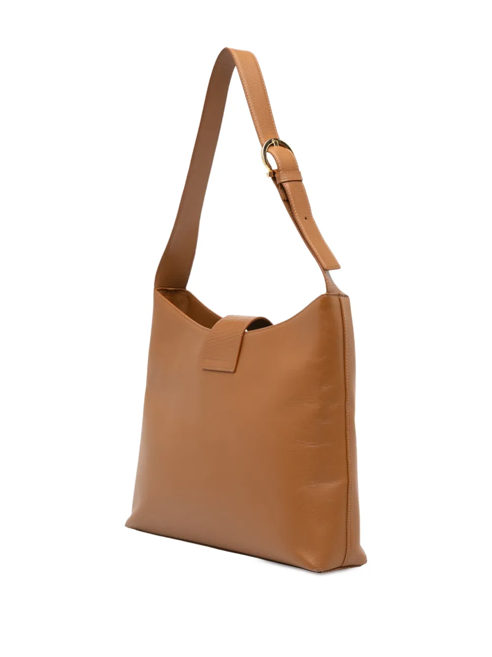 FERRAGAMO Pre-owned 2000-2020 Leather Gancini Trifolio Shoulder Bag In Brown