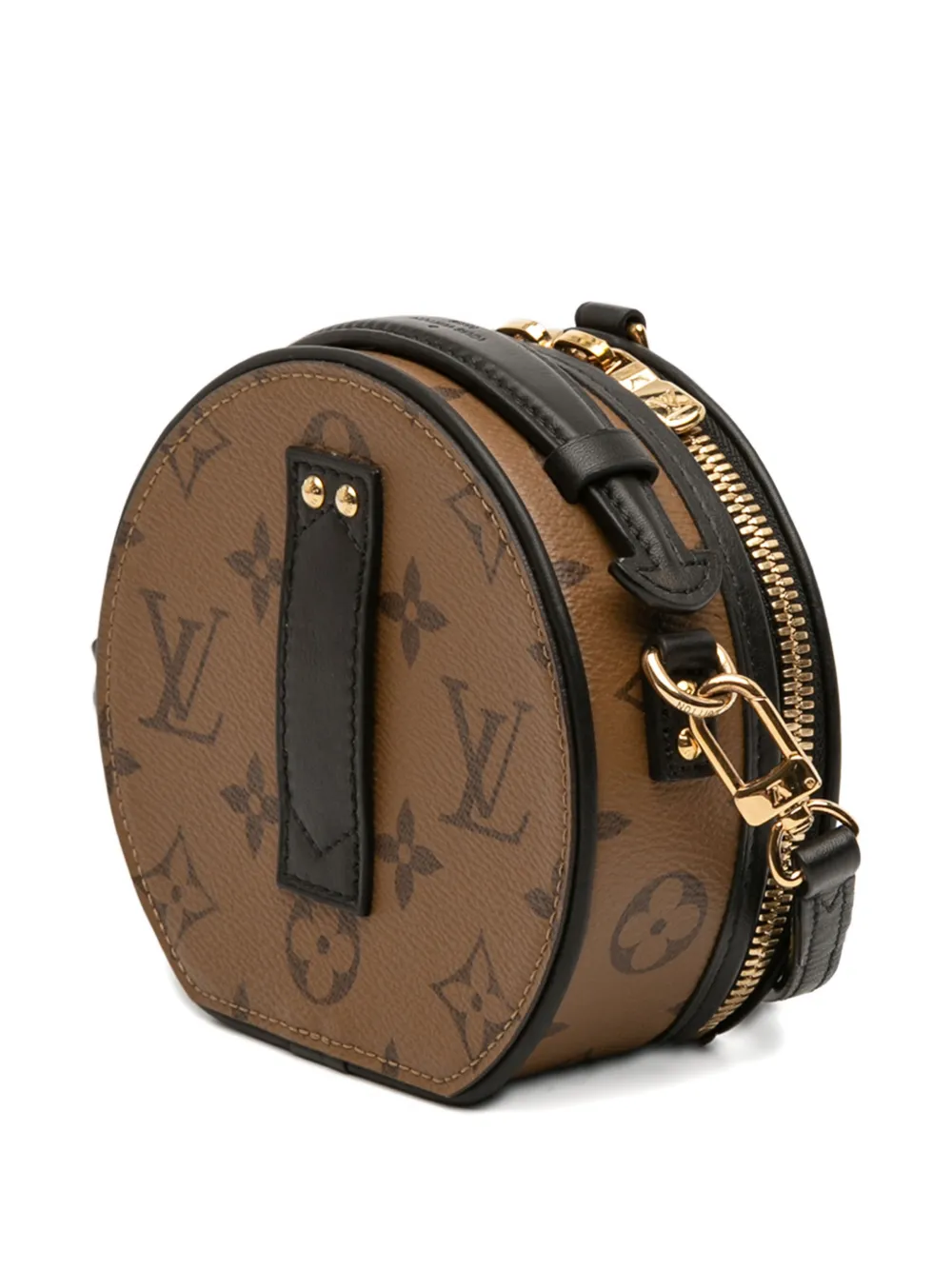 Pre-owned Louis Vuitton 2021-2025 Monogram Reverse Mini Boite Chapeau Satchel In Black